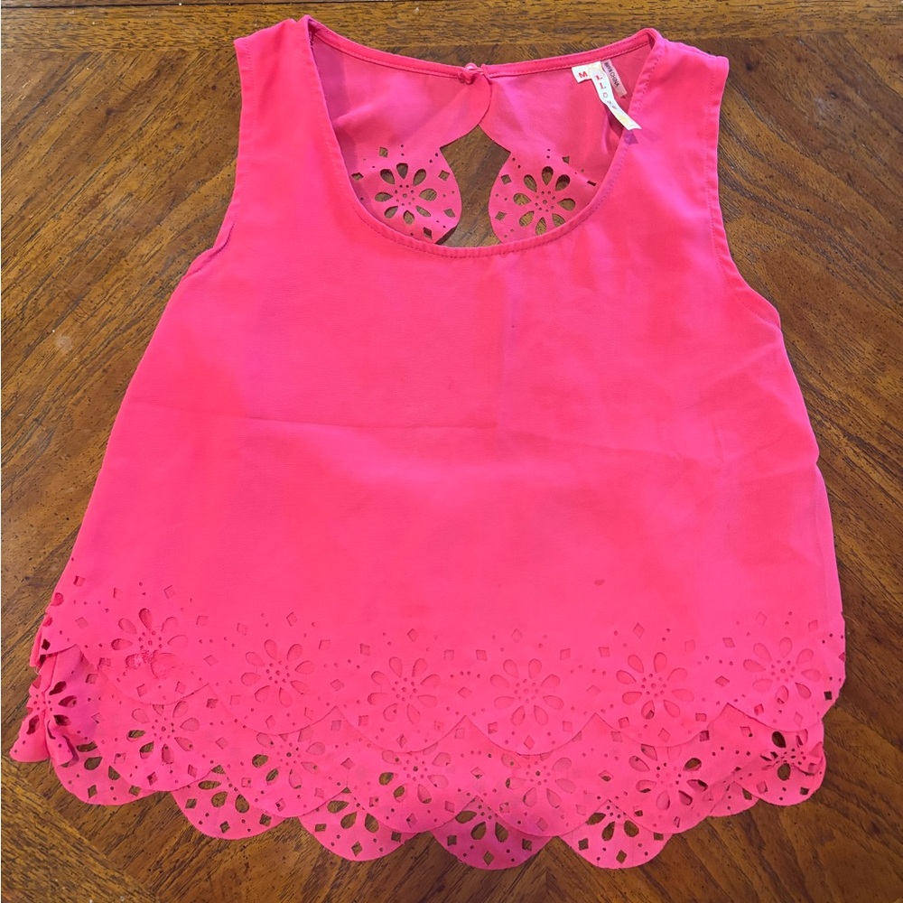 Love Bright Pink Top with Floral Design